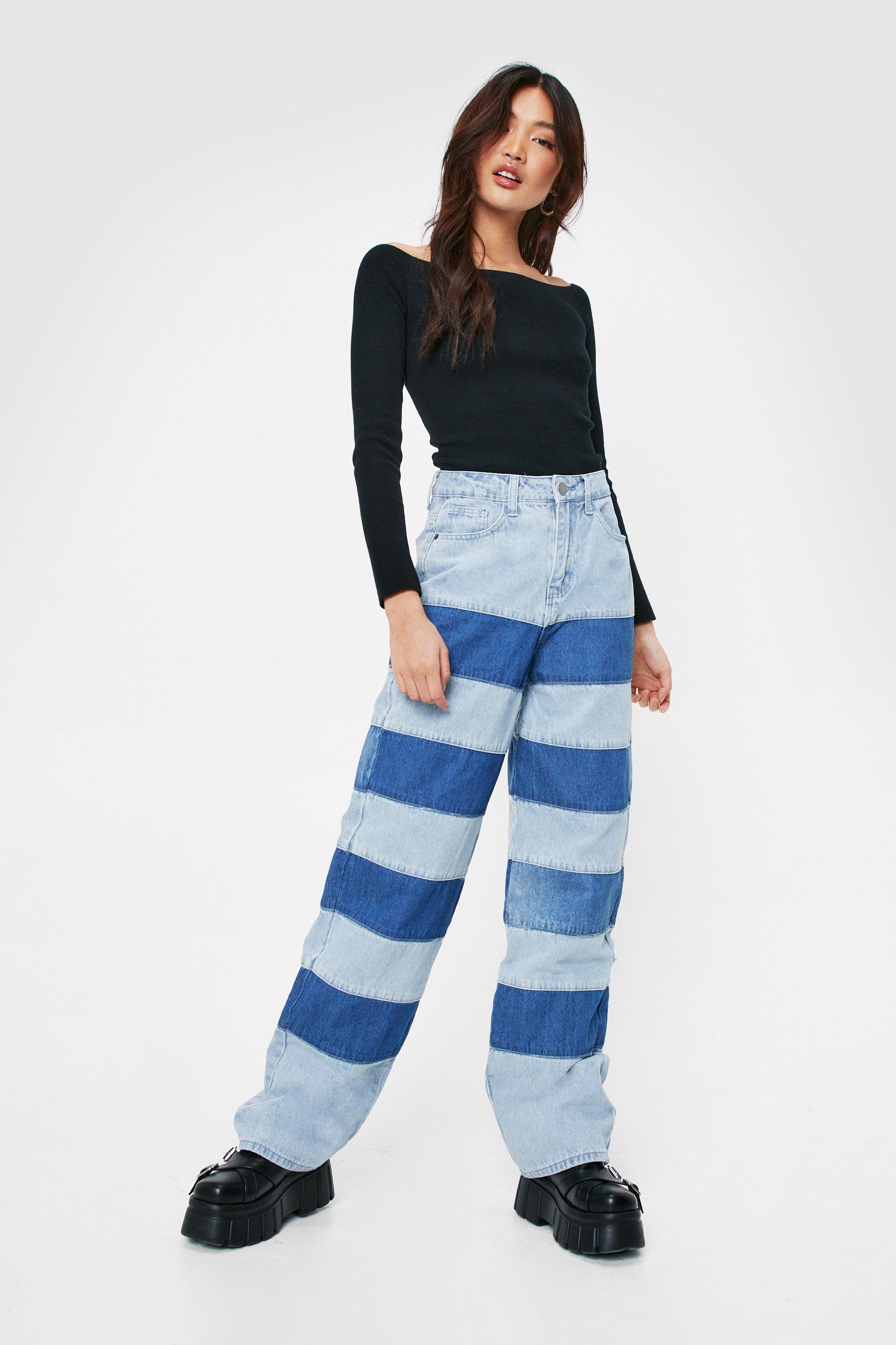 Double striped clearance jeans v2